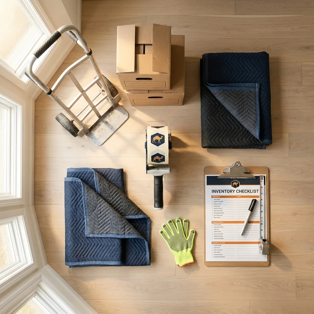 Professional moving supplies and packing materials layout for Mount Vernon residential relocations